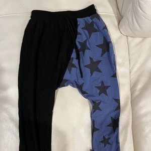 NWOT Boys Split Black and Blue Harem Pants with Stars